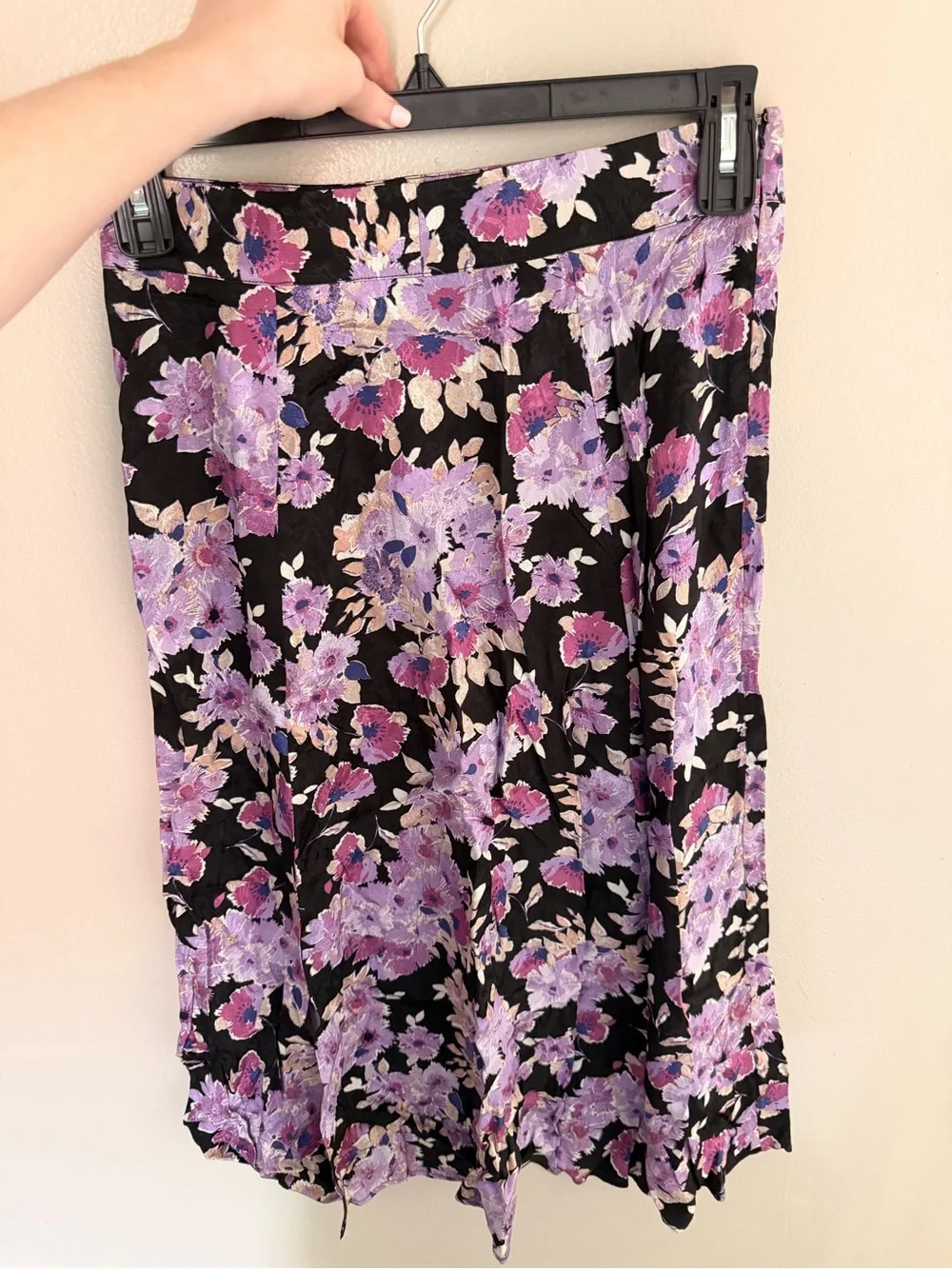 Sezane Sandy Skirt in Calvi Purple Floral Flared Midi Skirt